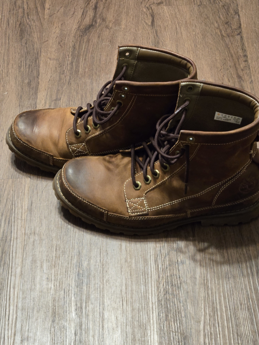 Timberland Brown Leather Lace-Up Work Boots Earth Keepers Size 9
